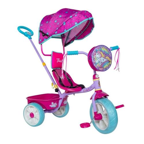 Triciclo Apache Trixie Unicornio con Toldo Barra Empuje
