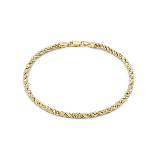 Pulso Torzal Puntos 2 mm 2 Oros Sólido 14k