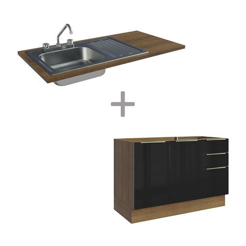 Gabinete Bajo Cocina Madesa Lux Con Acessorios y Tarja MN 01