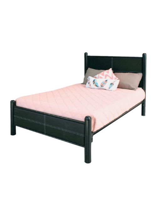 Cama Matrimonial Cruzze Con Cabecera En Vinil Chocolate