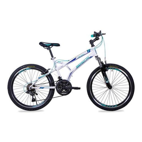 Bicicleta BENOTTO Montaña FIRE BACK R24 21V. Hombre FS Frenos 'V' Acero Blanco/Negro Talla:UN