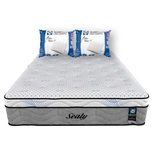 Colchón Ortopédico Posturepedic Mobb Queen + 2 Almohadas Sealy Basic