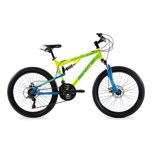 Bicicleta BENOTTO Montaña BLACKCOMB R24 21V. Hombre DS Frenos Doble Disco Mecanico Acero Amarillo Neon/Azul Talla:UN