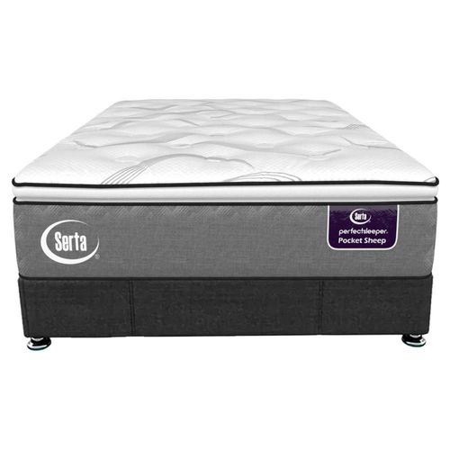 Colchon Queen Size Serta Sheep Pocket Confort + Base Cama Oxford