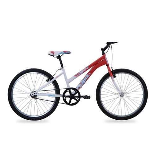 Bicicleta LYNX Montaña R24 1V. Mujer Frenos 'V' Acero Coral/Blanco Talla:UN
