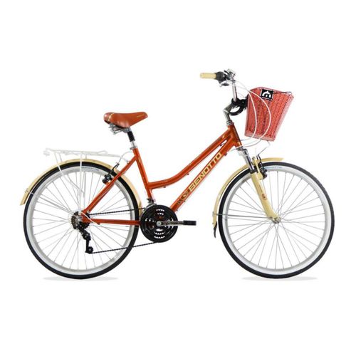 Bicicleta BENOTTO City MOOREA R24 21V. Mujer FS Sunrace Frenos 'V' Aluminio Terracota/Crema Talla:UN