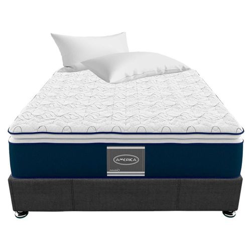 Colchón América King Size Ortopédico Con Box Reforzado y Almohadas