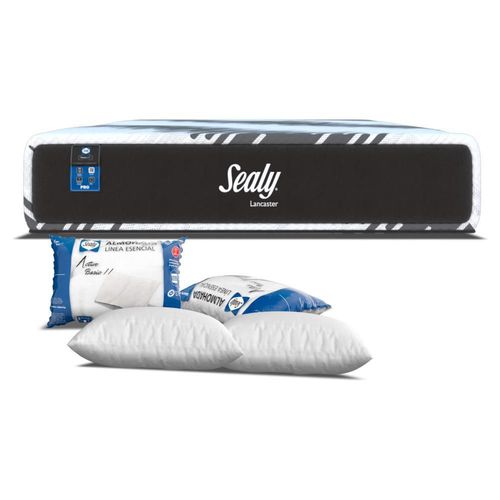 Colchón Sealy King Size Memory Gel Foam + Almohadas Active