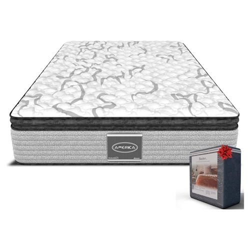 Colchón América King Size Euro Top + Sabana Essential Basic