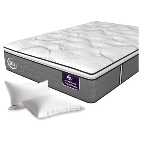 Colchón Serta King Size Tecnología Antibacterial + 2 Almohadas