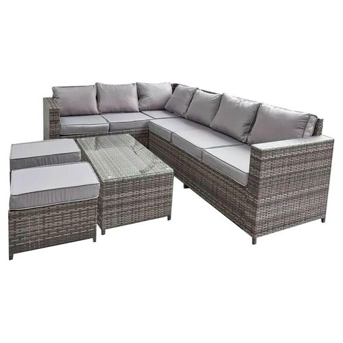 Set de Sala para jardín esquinera 5 piezas rattan sintetico