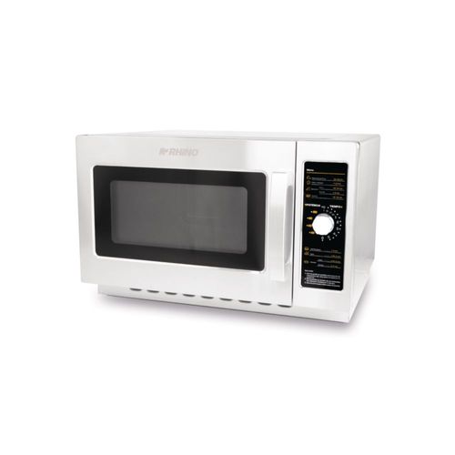 Microondas industrial análogo Rhino, 1000W de Potencia, 1.2 pies cúbicos, acero inoxidable, durabilidad y eficiencia para tu cocina, HOMIC-12A