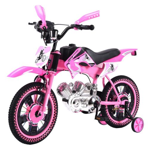 Bicicleta Entrenadora Niños Aeiou Baj-15005 R16 Motocross Rosa