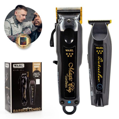Combo Inalámbrico Wahl Profesional 5 Estrellas | Magic Clip + Detailer Li para Barbería
