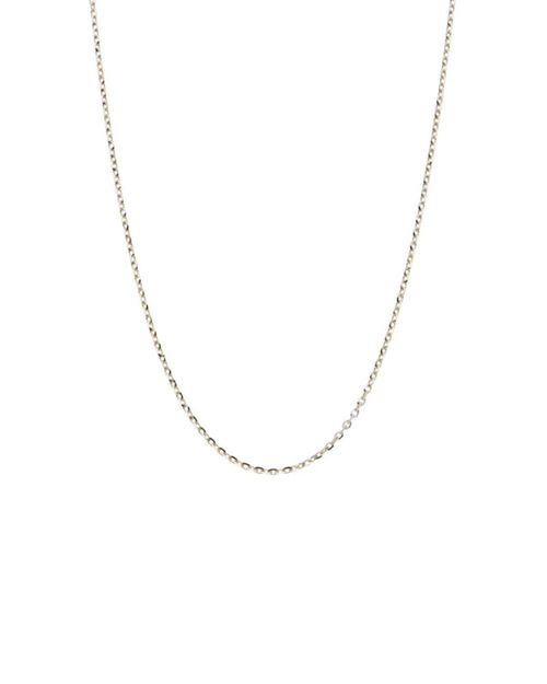 CADENA DE ORO AMARILLO CON DIAMANTADO PLATINADO DE 14K 45CM CAL35 1MM ANCHO