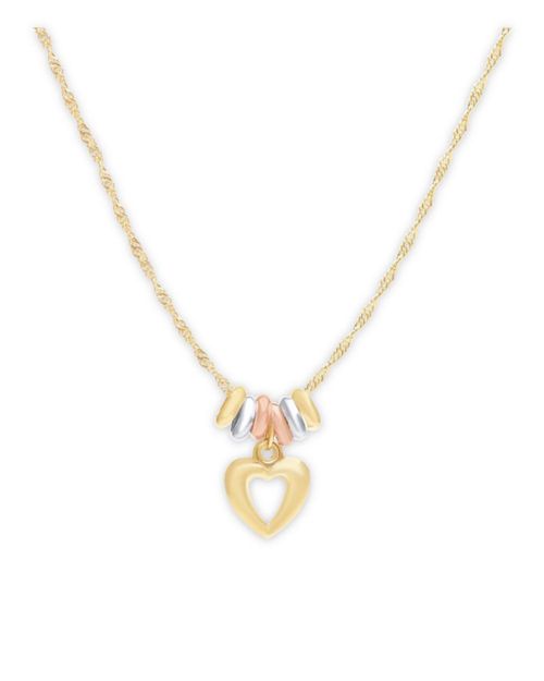 DIJE DE ORO FLORENTINO CON CORAZON 14K (45 CM)