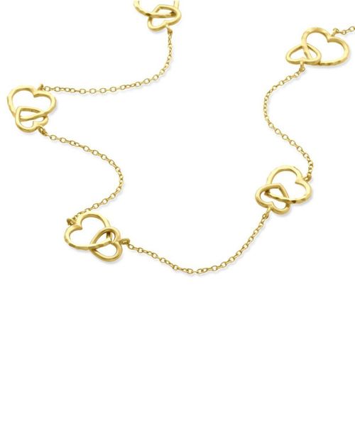 GARGANTILLA DE CORAZONES DE ORO AMARILLO 14K