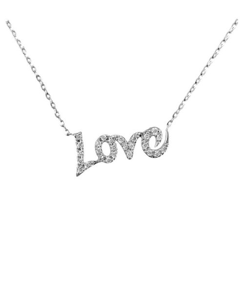 GARGANTILLA (LOVE) DE ORO BLANCO 14K 45.5CM APROX CON 11PTS DE DIAMANTE (SI3) (I1)