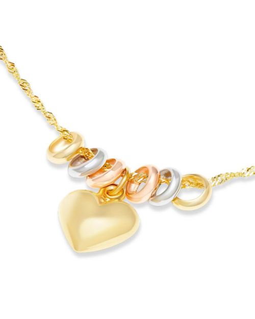 DIJE DE ORO FLORENTINO CON CORAZON 14K (45 CM)
