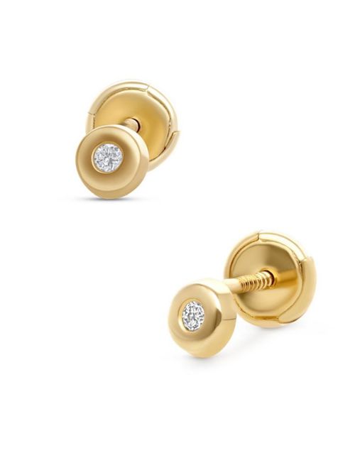 Broqueles En Oro Amarillo 14K Con Diamantes PRB-138-A
