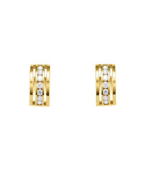 Arracadas de Oro Amarillo 14K con Zirconias