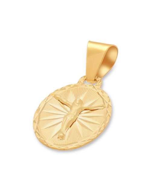 Medalla De Oro Amarillo 14K Con Cristo FONJ12-CR1