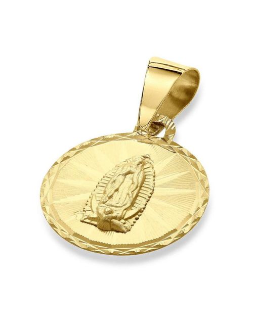 Medalla Circular Virgen De Guadalupe En Oro 14K FONJ12C-VG1