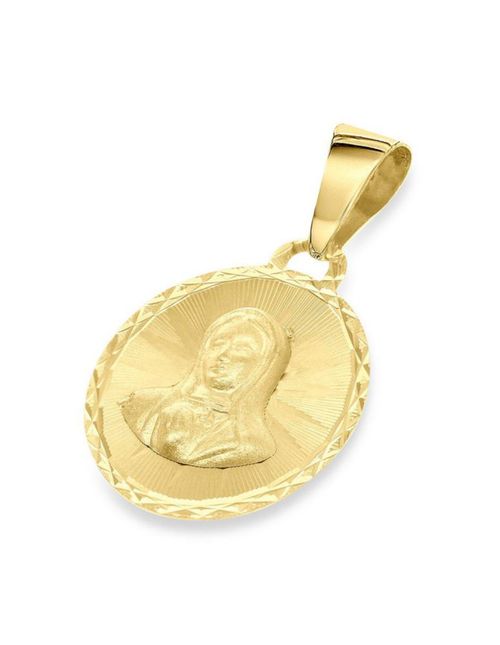 Medalla Virgen Busto Oro Amarillo 14K 22Mm FONJ22-VB1