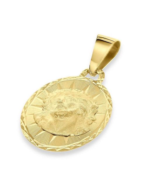 Medalla Divino Rostro Oro Amarillo 14K 15Mm FONJ15-DR1