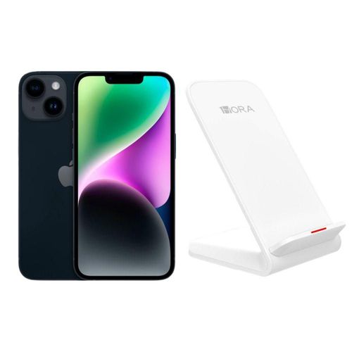iPhone 14 Negro 128GB E-SIM Reacondicionado más Base Cargador