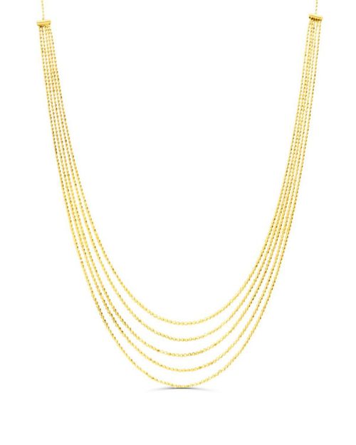 Gargantilla de oro amarillo 14K con 5 cadenas