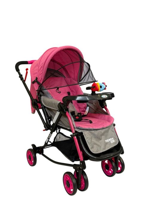Carriola Rocky Zoo Mecedora Trendy Kids Color Rosa Chasis Negro