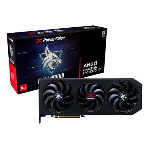 Tvideo Power color hellhound black rx9070xt amd oc 16gb gdrr6 hdmi dp