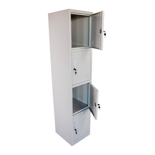 Ilios Innova | Locker Metálico 4 Espacios Gris con Llave individual