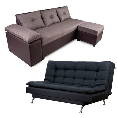 Sala modular + Sofá cama Matrimonial color gris