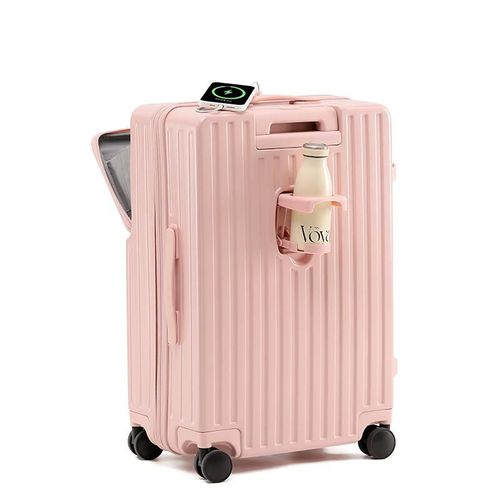 Maleta DULA Rosa Sakura 20" con carga USB y candado TSA