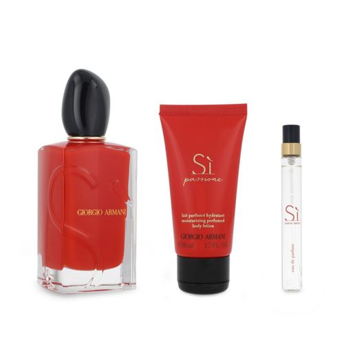 SET GIORGIO ARMANI SI APASIONE 3 PZS 100ML EDP SPRAY/ 10ML EDP SPRAY/ BODY LOTION 50ML