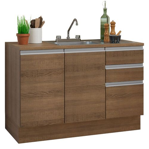 Gabinete Bajo De Cocina Compacta Madesa Luna Con Tarja MM