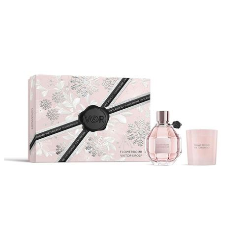 SET VIKTOR & ROLF FLOWERBOMB 2 PZS 100ML EDP SPRAY/VELA AROMATICA 70G
