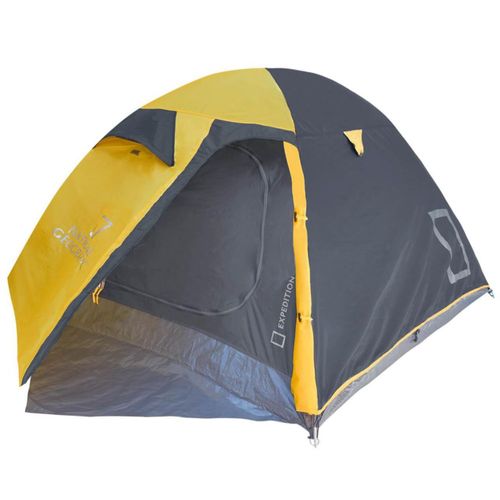 Tienda de campaña Nat Geo OTTAWA II, para 2 personas, gris con amarillo