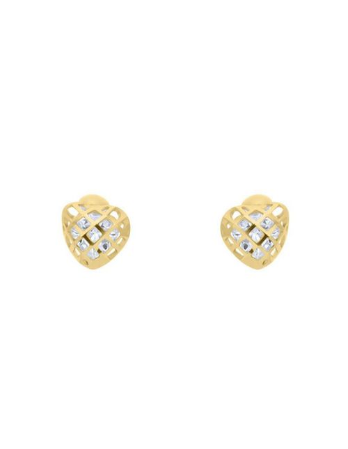 Broqueles de Oro Amarillo de 14K con Zirconia