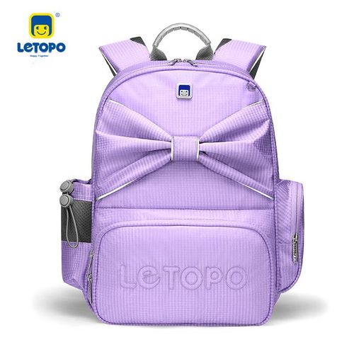 Mochila escolar Letopo con protección para la espalda de nylon resistente al agua Rosa para niña