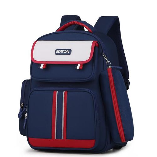 Mochila escolar Edison 2215-3s de poliéster Azul/Rojo para niño