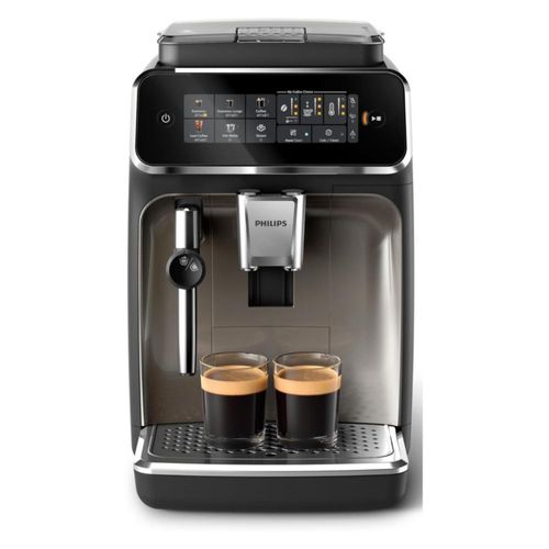 Cafetera espresso PHILIPS 3300 Series, Máquina espresso totalmente automática - visualización táctil intuitiva y molinillo 100% cerámica - Negro