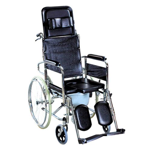 ORTHOMEDIC, SILLA DE RUEDAS CON RESPALDO ALTO, RECLINABLE Y CÓMODO SANITARIO