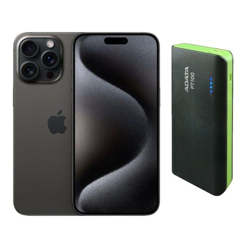 iPhone 15 Pro Max 256GB Negro CHIP Reacondicionado más Power Bank 10,000mah