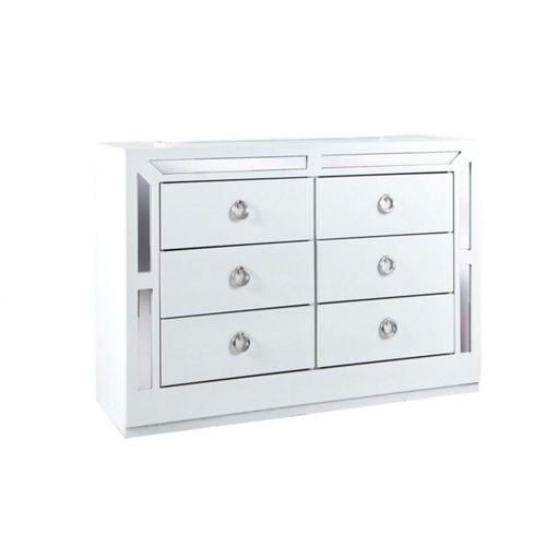 Comoda Cajonera Emilia Blanco y 
Plata Kessa Muebles