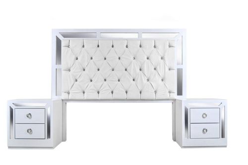 Recamara KS 3 Piezas Emilia Blanco y Plata Kessa Muebles
