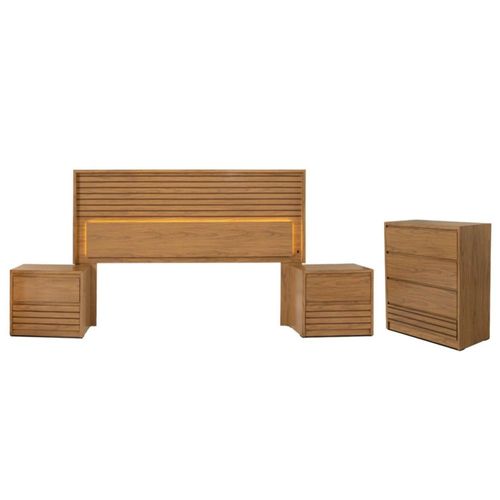Recamara KS 4 Piezas Liora Sin Espejo Natural Kessa Muebles