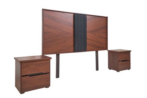 Recamara KS 3 Piezas Melory Nogal y Negro Kessa Muebles